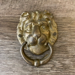 ~€ Vintage Brass Lion Head Drop Ring Drawer Pull Door Knocker