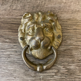 *Vintage Brass Lion Head Drop Ring Drawer Pull Door Knocker