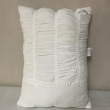 € Rectangular White Gathered Pillow 17.5”  L x 12” W