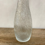 a** FTD Glass 9.25” Bud Vase Ribbed Tree Bark Design Decor