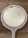 <€€ Vintage Towle Silver Ornate Hand Mirror 5.5” W x 9.5” L