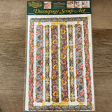 €€ NEW Vintage ARTIFACTS Victorian FLORAL BORDERS Decoupage Art 2 Sheets Decals Sealed