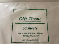 a** Lot/2 New Tissue Paper White 100 Total Count 20” x 20”Sheets, 138.8 sq ft x 2