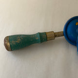 €U<a* Vintage Tools Hand Drill Auger Bit Brace Woodworking Carpentry Blue Green