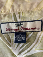 Mens TOMMY BAHAMA Silk Yellow Floral Hawaiian Print Camp XLarge Pocket