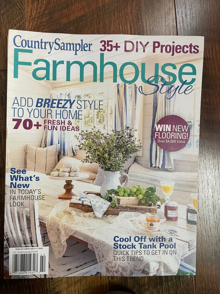 NEW COUNTRY SAMPLER FARMHOUSE STYLE Magazine July 2022 35+ DIY Stock Tank Pool