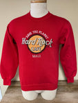 Mens HARD ROCK Cafe MAUI Red Long Sleeve Sweatshirt Size Small 34-36