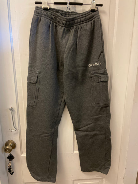 Mens Medium AND1 Charcoal Gray Joggers Sweatpants Basketball