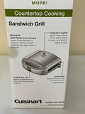 €€~ New Cuisinart Electric Dual-Sandwich Grill Nonstick Countertop Cooking WM-SW2N