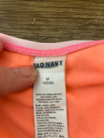 <€€ Womens Juniors OLD NAVY Medium Pink Stripe One Piece Swimsuit