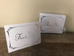 a** White Silver Embossed Blank THANK YOU Note Cards 12 Cards and Envelopes Sealed