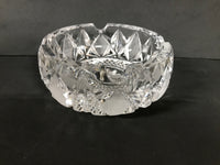 Vintage Cut Crystal Round Ashtray