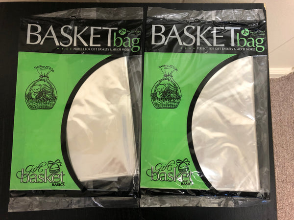 a** New Pair Set/2 Clear Plastic Gift Basket Bags