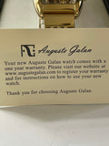 <€€ New Mens AUGUSTE GALAN WATCH Collectible Limited Edition Gold Square Face NIB