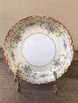 €¥ Vintage China NORITAKE Oradell 588 7.25” Salad/Soup/Serving Porcelain Bowl Pink Blue Yellow Flowers with Gold Scrolling Retired