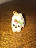 a** Vintage Satin Doggie Puppie 2.5”H Christmas Holiday Ornament
