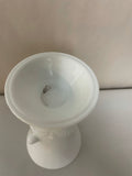 € Vintage Milk Glass Vase White Delicate Raised Design Pedestal