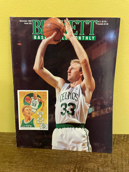 BECKETT BASKETBALL CARD MONTHLY Magazine Vintage November 1992 Issue #28 Larry Bird Celtics