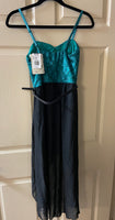 NEW Womens Juniors LILY ROSE Green & Black Hi Low Party Cocktail Dress Small