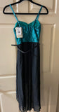 NEW Womens Juniors LILY ROSE Green & Black Hi Low Party Cocktail Dress Small