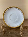 €€ (Copy) a** Vintage China HALL White Saucer 3/16/67 Gold Rim