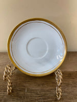 Vintage China HALL White Saucer 3/16/67 Gold Rim