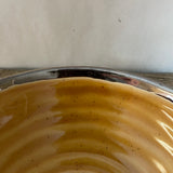 a** MESA Home Products Gold w/ Brown Rim Glazed Stoneware 8” Bowl Pottery