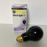 a** New Single GE Black Light Bulb, Incandescent Light Bulb, A19 60-Watt