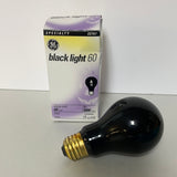 <€€ New Single GE Black Light Bulb, Incandescent Light Bulb, A19 60-Watt