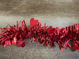9 Strands 68 Ft 9 in Red Valentine's Day Red Heart Tinsel Garland
