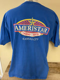 *Vintage Mens AMERISTAR Casino Hotel Kansas City Royal Blue Short Sleeve Size XLARGE Cotton