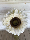 *Set/2 Artificial White Sunflower 16.5” Stems