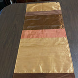 a* Harvest Moon Collection Fall Autumn 72” Table RUNNER Striped Gold & Copper Beads