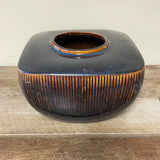 Dark Brown Glazed Pottery Bowl Planter