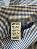 +* Mens Ralph Lauren Polo Logo Classic Fit Medium Blue Mini Plaid Cotton Button Down Long Sleeve