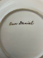 a** Vintage China Ann Daniel Gold Rim Plate Ring Handle