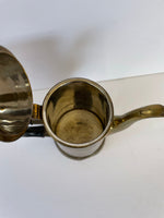 a** Vintage GATCO Solid Brass Coffee Tea Pot India Black Handle Hinged Lid