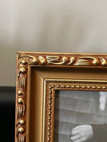 Ornate Gold Scroll and Beaded Design Photo Frame Holds 7x5 Wood Tabletop