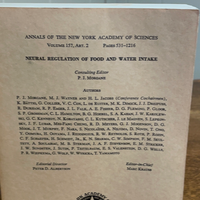 £* Annals of New York Academy of Sciences Vol 157 Art 2 Neural Regulation Food Water 1969