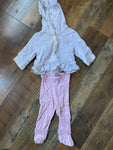 Baby Girls Naartjie 3-6 Months 2 Piece Hoodie Jacket & Heart Covered Footed Pants