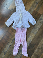 Baby Girls Naartjie 3-6 Months 2 Piece Hoodie Jacket & Heart Covered Footed Pants