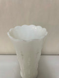 a** Vintage Pair/Set of 2 Milk Glass Vase White Teardrop & Pearl Dot Arrow Anchor Hocking