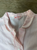 Vintage Girls Sz 6X SHIP’N SHORE Pink Cotton Button Up Top Embroider Short Sleeve