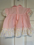Vintage Girls Toddler 12 Mo Summer Spring Dress Pink & White With Bows by Cradle Togs