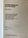 € JUVENILE DELINQUENCY In A Free Society 3rd Edition R. Winslow Vintage Softcover Book 1976