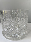 €€~ Vintage Heavy Crystal Canister Candy Cookie Biscuit Jar with Lid Diamond Glass Cut Decor