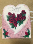 a* Vintage Valentine's Day CARD for Wife Red Roses Used Retired