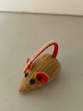 € Vintage Cute Miniature Wood Mouse Figurine