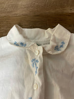 Vintage Girls Sz 4T/5T ALICE AIKEN White Cotton Button Up Blouse Embroidered