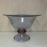 a** XLarge Clear Round Pedestal Bowl Blush Tint Compote Centerpiece Serving Decor
